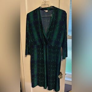 Liz Claiborne snakeskin fake wrap - flattering and colorful